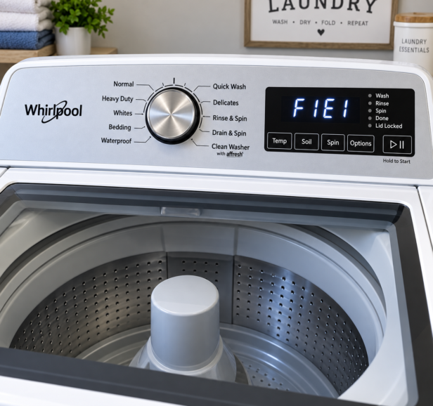 Top Load Washer Showing the F1E1 Error Code